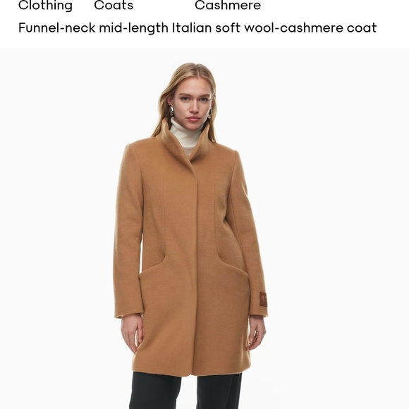 Aritzia Wilfred Cocoon Wool-Cashmere Coat In Camel - Picture 3 of 14